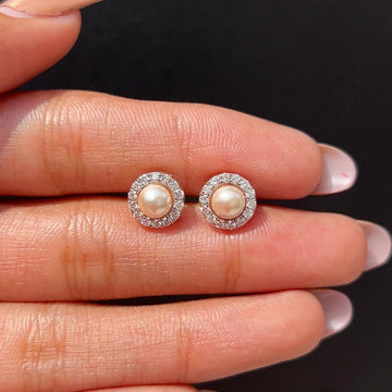 Classic Pearl Halo Studs