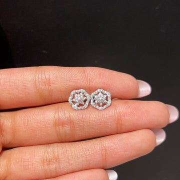 Snowflake Hexa Diamond Studs
