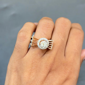 Regal Geometric Halo Diamond Ring