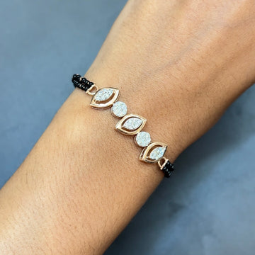 Petal Spark Diamond Mangalsutra Bracelet