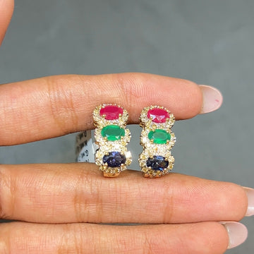 Royal Trio Gemstone Earrings