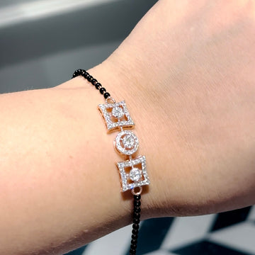 Stellar Squares Diamond Mangalsutra Bracelet