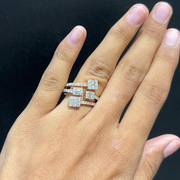 Crisscross Baguettes Diamond Band Ring