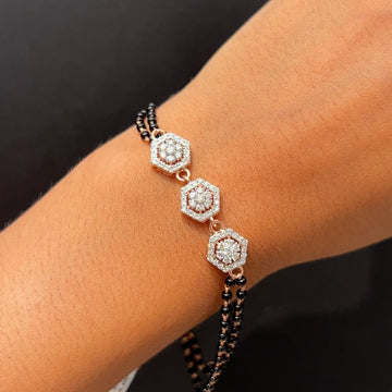 Hexa Bloom Diamond Mangalsutra Bracelet