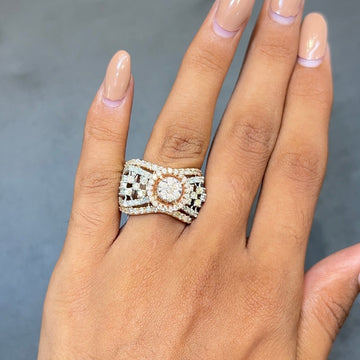 Royal Halo Lattice Diamond Ring