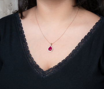 Red Drop Pendant Set