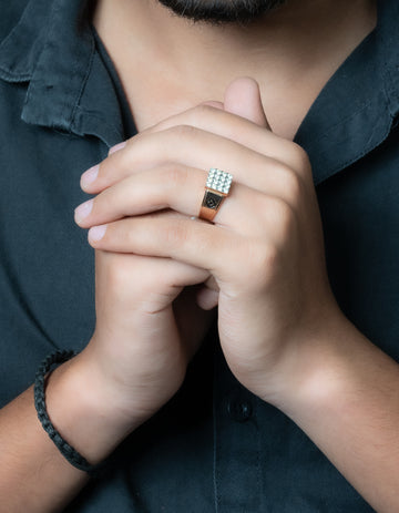 Elite Square Men's Diamond Ring