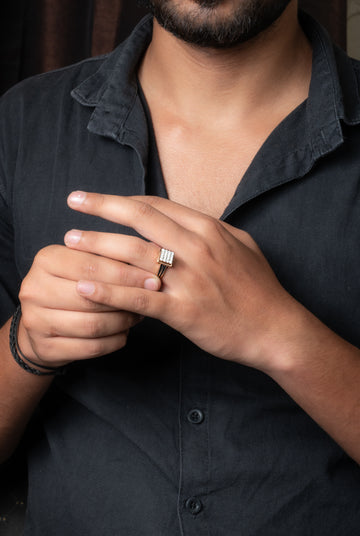Striking Men's Diamond Band Ring