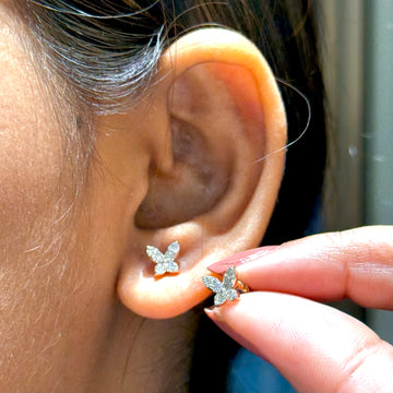 FlutterGlow Diamond Stud Earrings