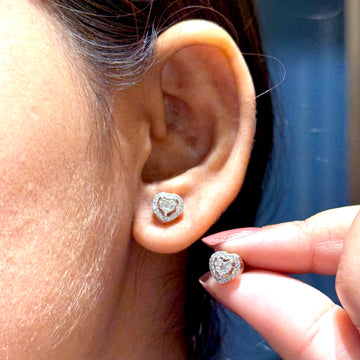 Heartbeam Diamond Stud Earrings