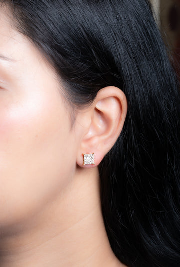 Hank Square Diamond Earrings