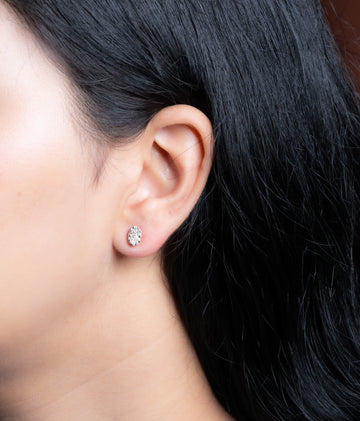Tiny Oval Diamond Earrings