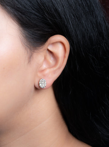 Oval Diamond Earrings