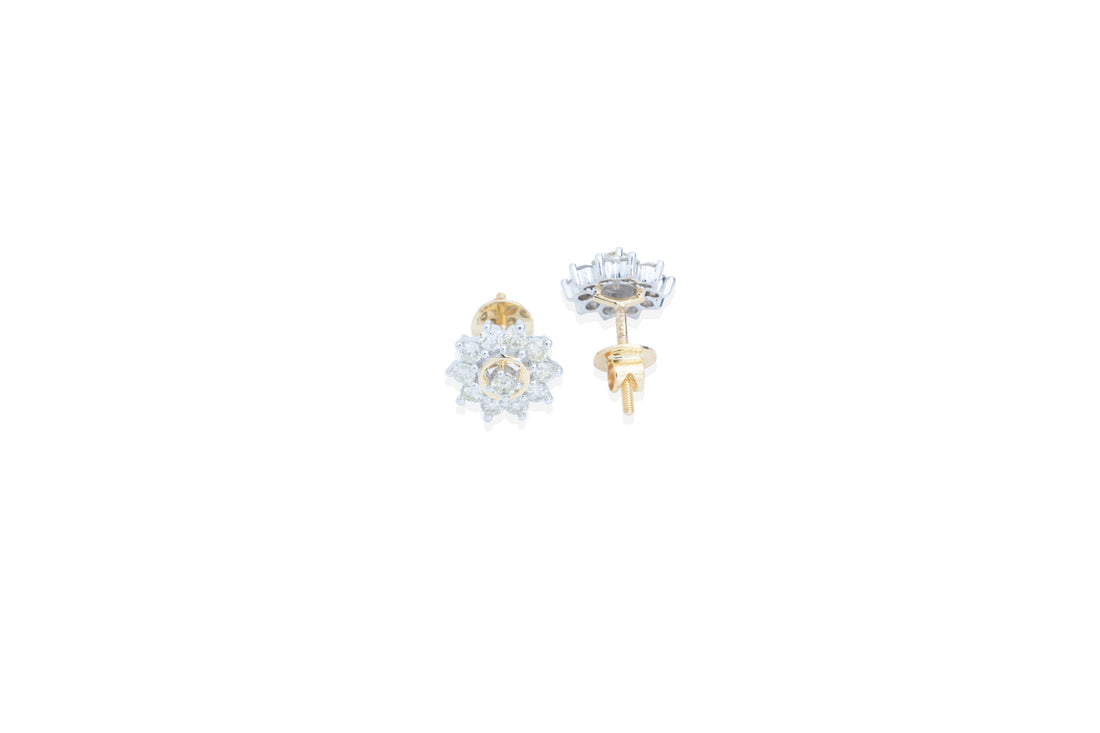 Flower Halo Diamond Earrings