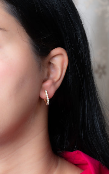 Evelyn Twinkle Diamond Bali Earrings