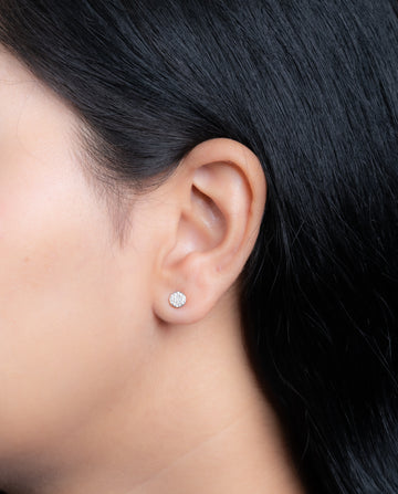 Tiny Circle Diamond Earrings