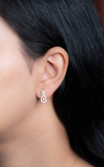 Star Drop Diamond Earrings