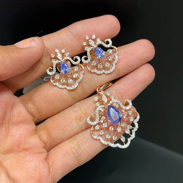 Royal Elegance Sapphire Pendant Set