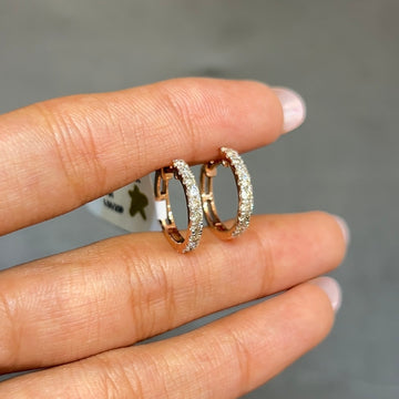 Diamond Huggie Hoops Earrings