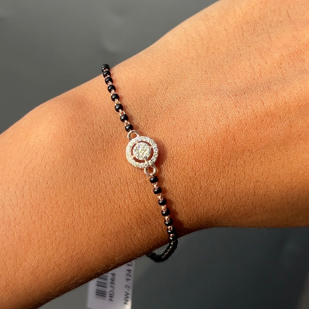 Halo Charm Diamond Mangalsutra Bracelet