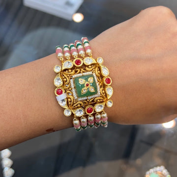 Anukriti Antique Gold Bracelet