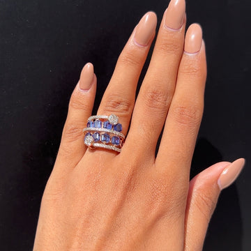 Oceanic Bloom Diamond Ring