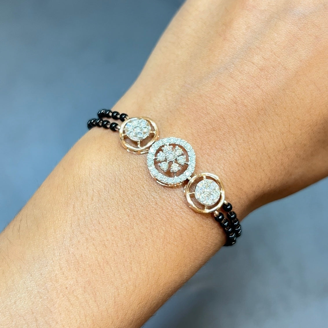 Classic Round Diamond Mangalsutra Bracelet