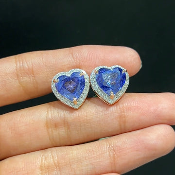 Sapphire Heart Earrings