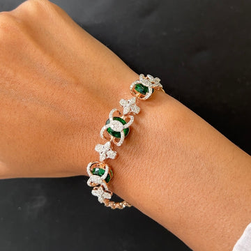 Emerald Whirl Diamond Bracelet