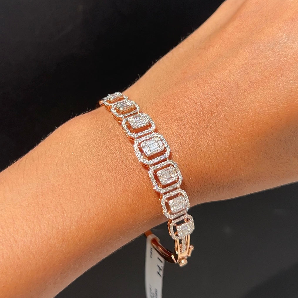 Regal Radiance Baguette Diamond  Bracelet