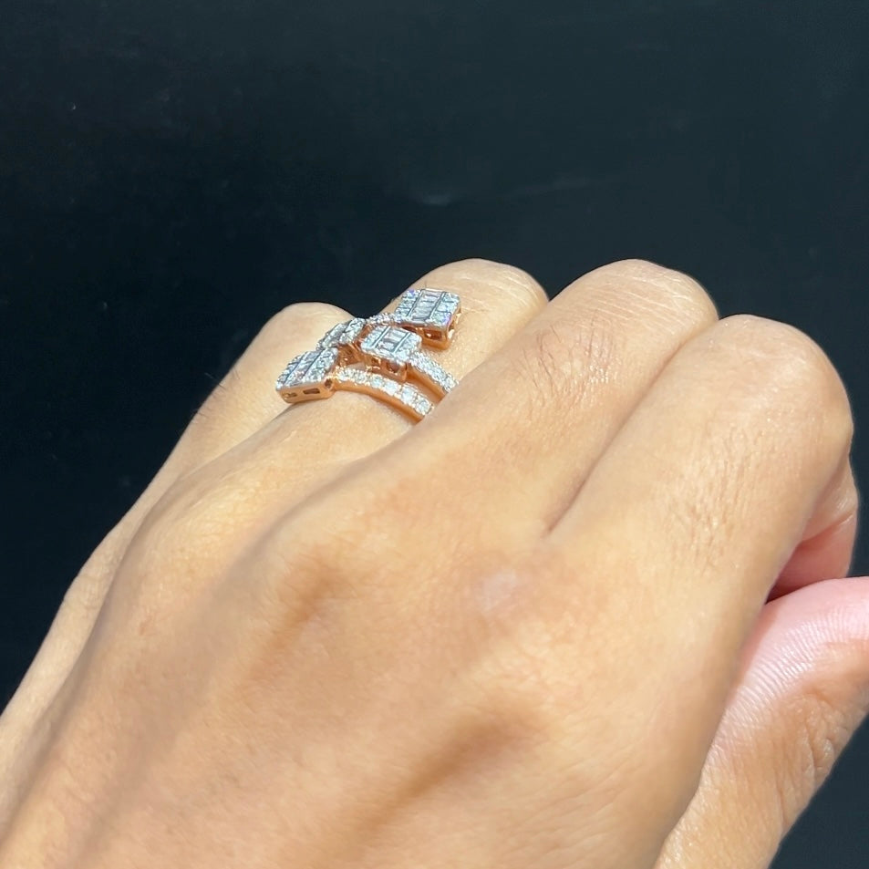 Crisscross Baguettes Diamond Band Ring