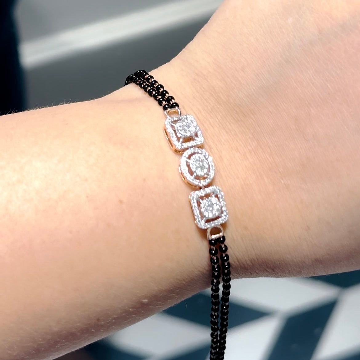 Princess Halo Diamond Mangalsutra Bracelet
