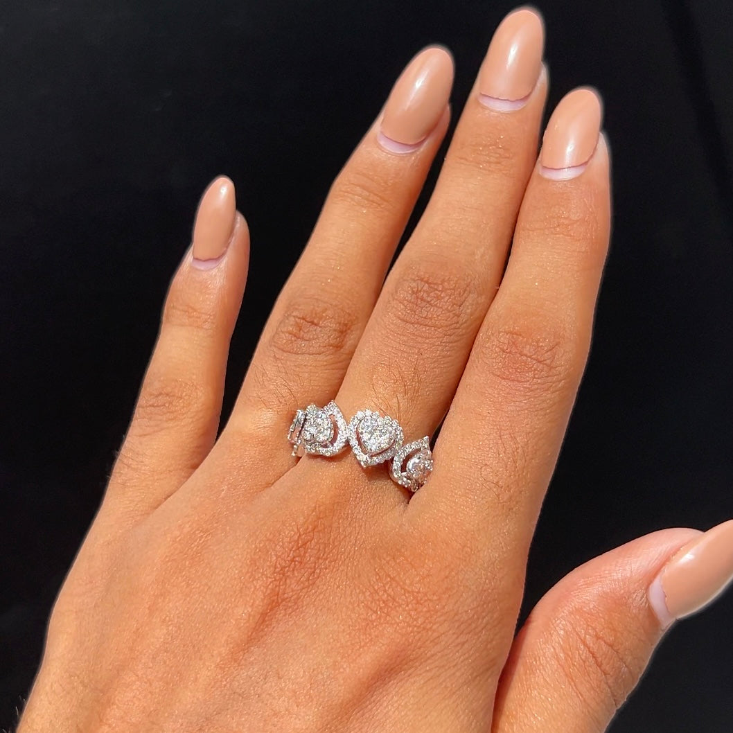 Trinity Heart Diamond Band Ring