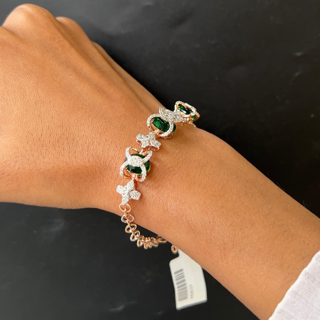 Emerald Whirl Diamond Bracelet