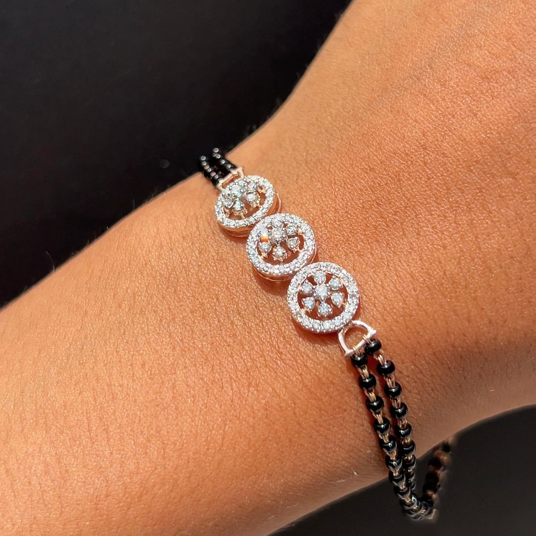Elysia Circle Diamond Mangalsutra Bracelet