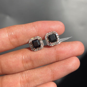 Noir Halo Diamond Studs