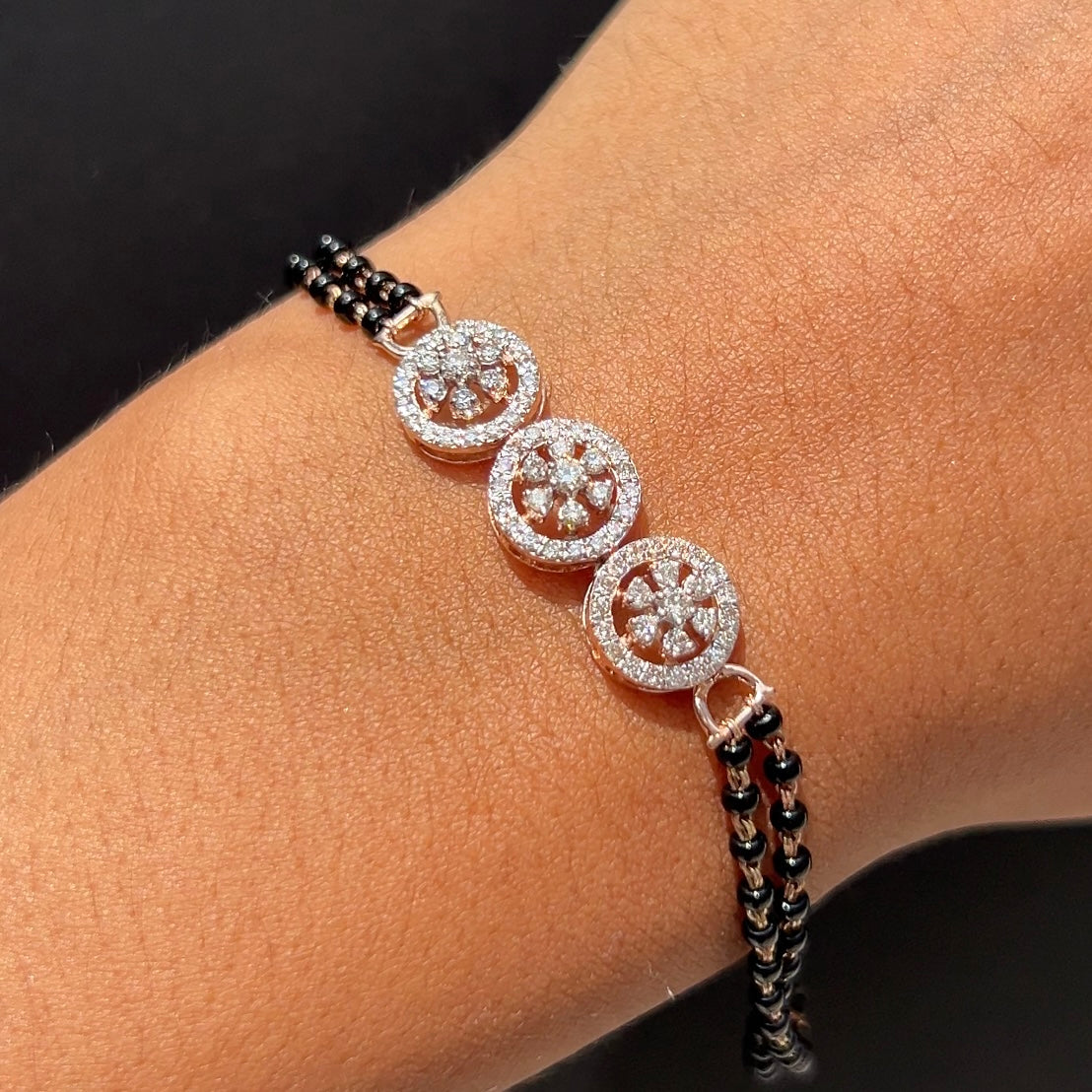 Elysia Circle Diamond Mangalsutra Bracelet
