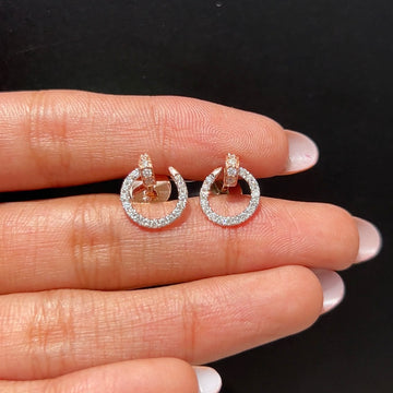 Diamond Holo Circle Drop Studs