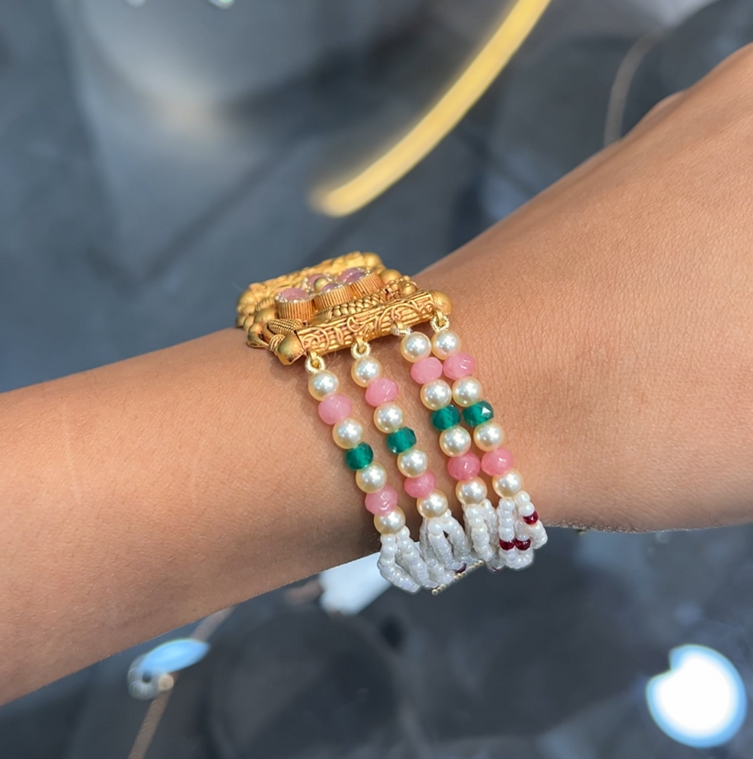 Pushp Antique Gold Bracelet