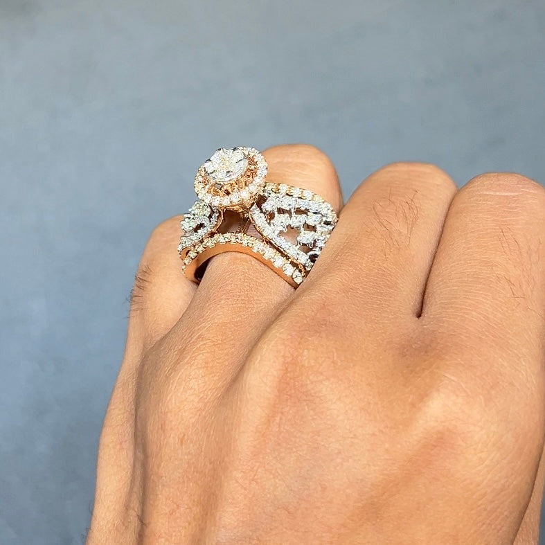 Royal Halo Lattice Diamond Ring