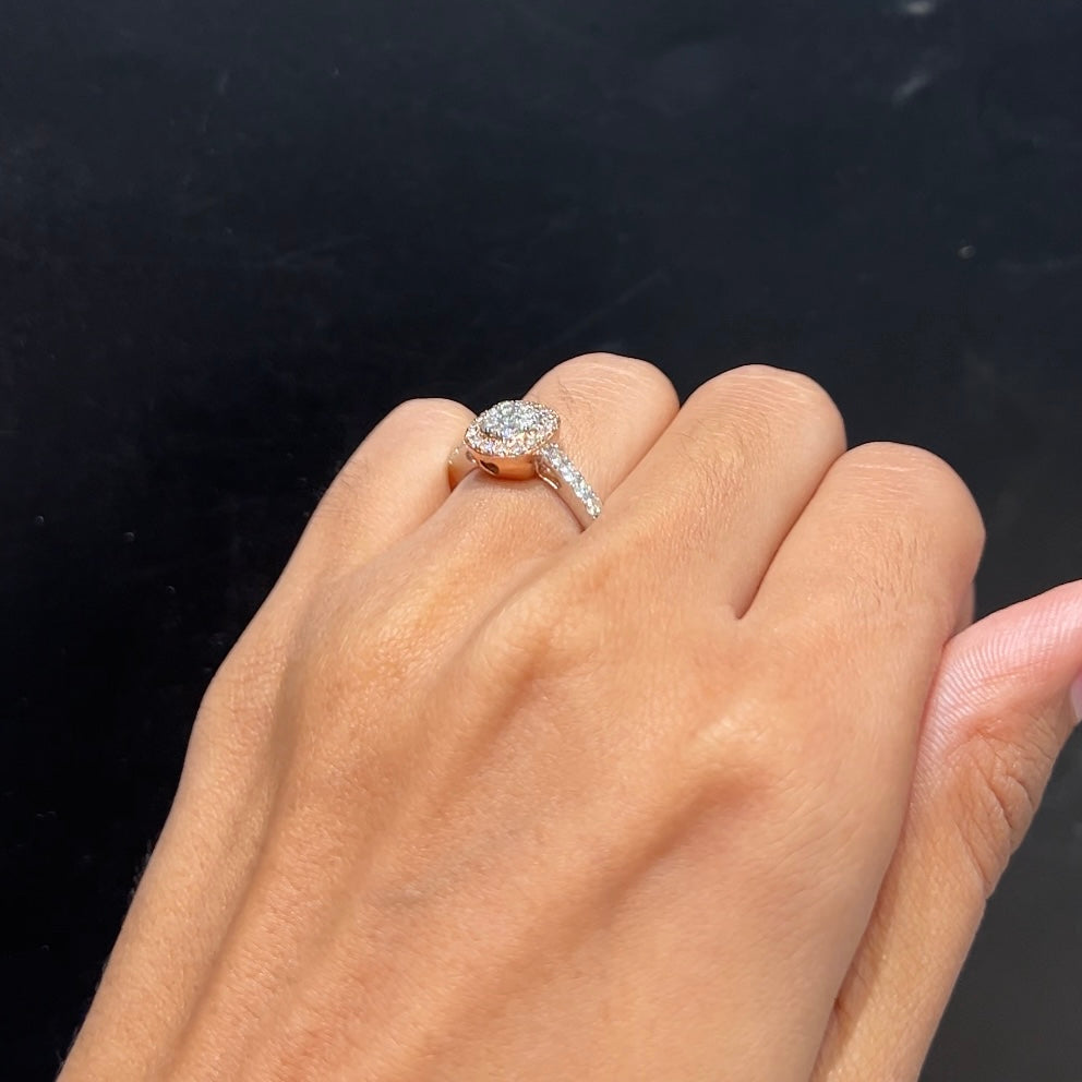 Aurora Diamond Halo Ring