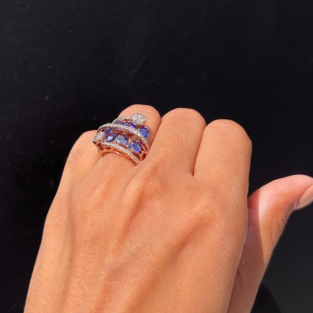 Oceanic Bloom Diamond Ring