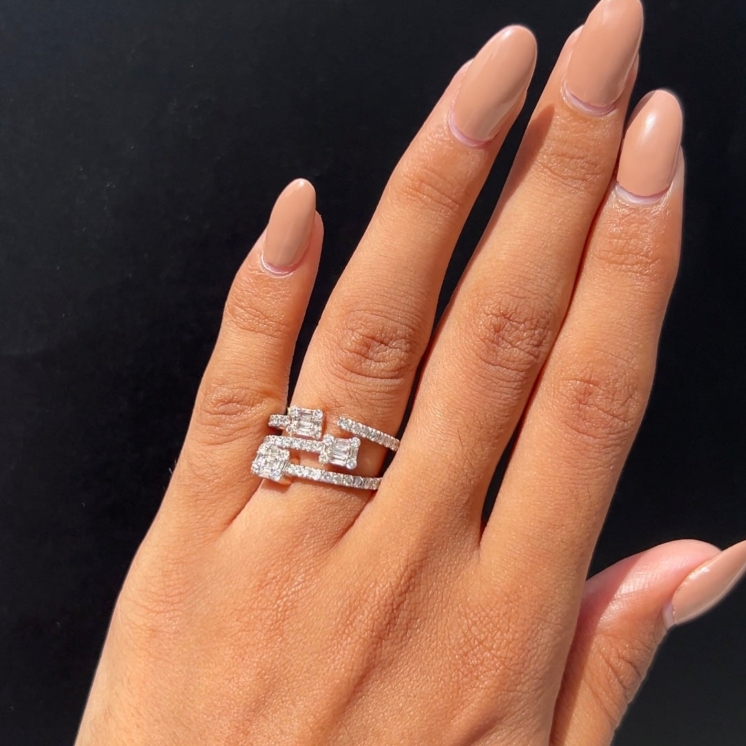 Radiant Baguette Bloom Diamond Ring