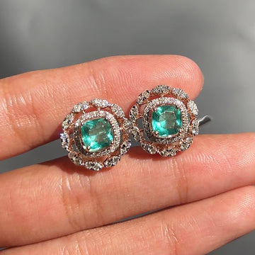 Emerald Bloom Diamond Earrings