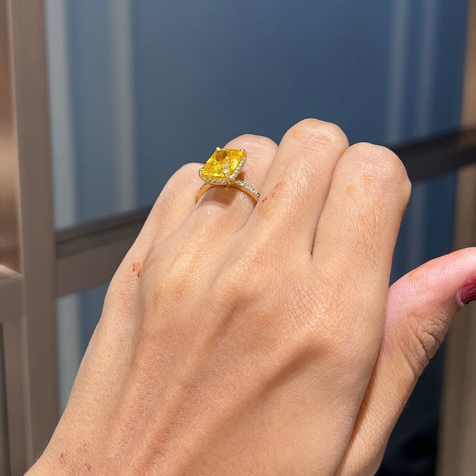 Luminous Citrine Glow Diamond Ring