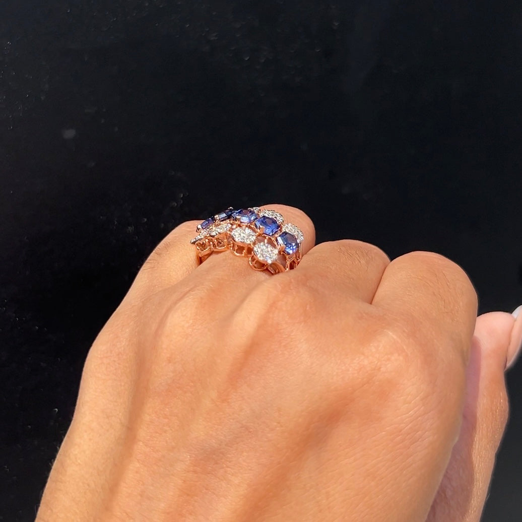 Azure Row Diamond Ring