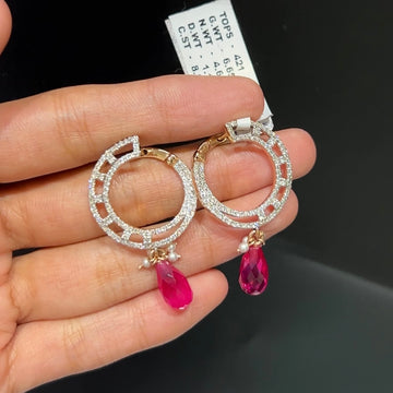 Ruby Glow Hoop Earrings