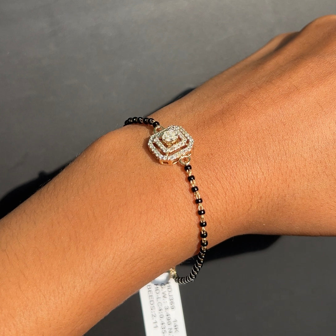Royal Squares Diamond Mangalsutra Bracelet