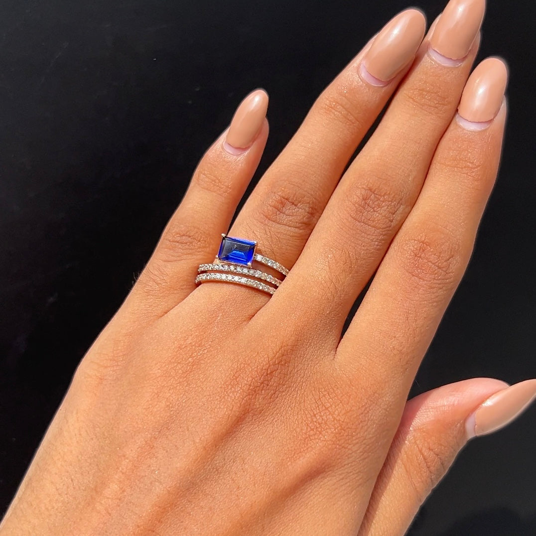 Sapphire Elegance Diamond Band Ring