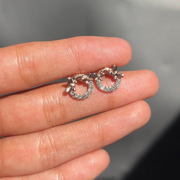 Blossom Hoop Diamond Earrings